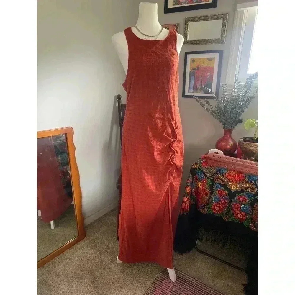 Free People Burnt Orange Maxi Dress Large